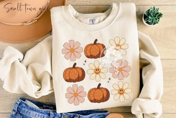 Boho Daisy Flowers Pumpkins Png: A Versatile Design Asset