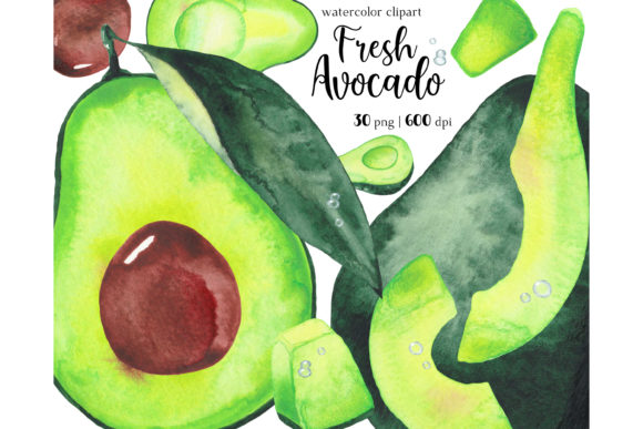 Elevate Your Designs with Watercolor Avocado Clipart