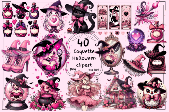 Elevate Your Spooky Season with Coquette Halloween Clipart