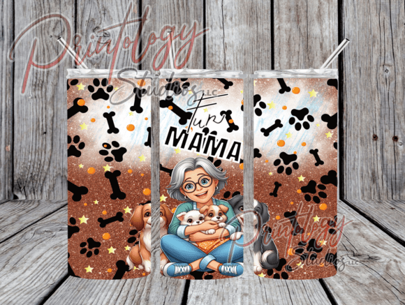 Fur Mama-Dog 20oz Tumbler Wrap: A Vibrant Design Asset