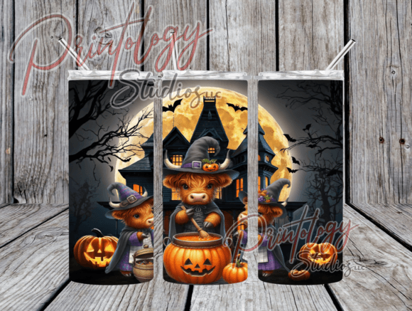 Halloween Haunted House Cow Tumbler Wrap: A Designer's Asset
