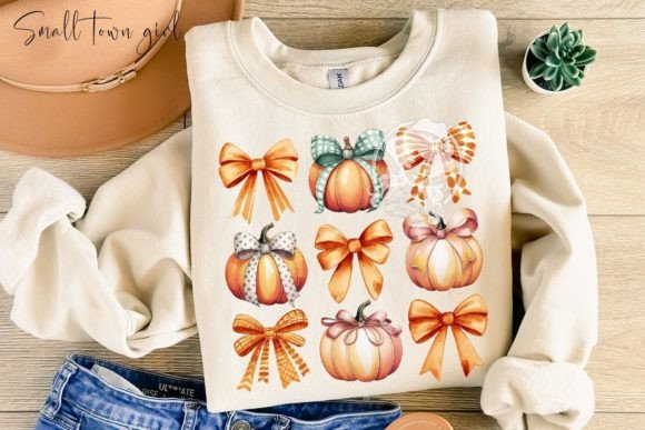 Retro Fall Pumpkin Coquette Bow Png: A Designer's Autumn Asset