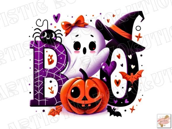Spooky-Cute Design: The Halloween Boo Ghost Pumpkin PNG