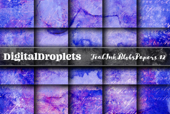 Teal Ink Blobs Vol. 12: Elevate Your Design Projects